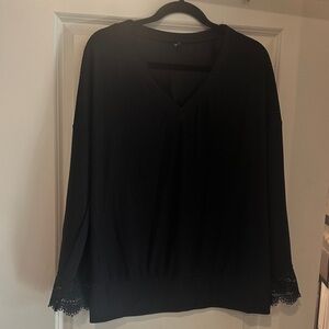 Chic Black V-Neck Women's Blouse